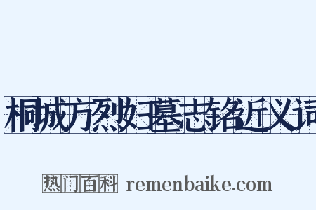桐城方烈妇墓志铭近义词是什么意思的图片
